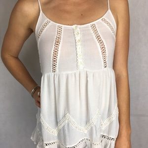 White boho tank